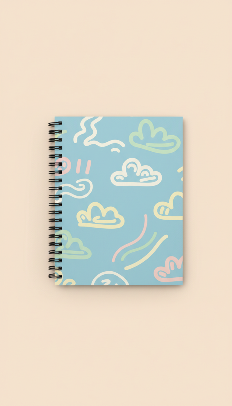 Sky Blue Spiral Notebook Bible Doodle Cover